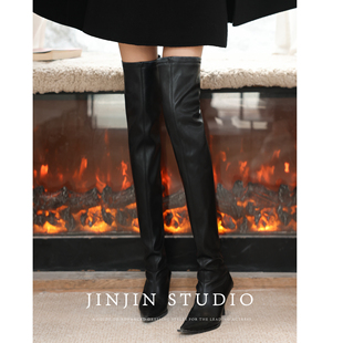 MD进进原创【长腿女神】2025新款时尚百搭高跟尖头大长腿长筒靴子