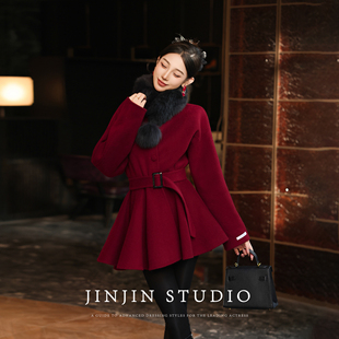 MD进进原创【财阀千金】2025冬季时尚减龄收腰显瘦双面羊毛外套