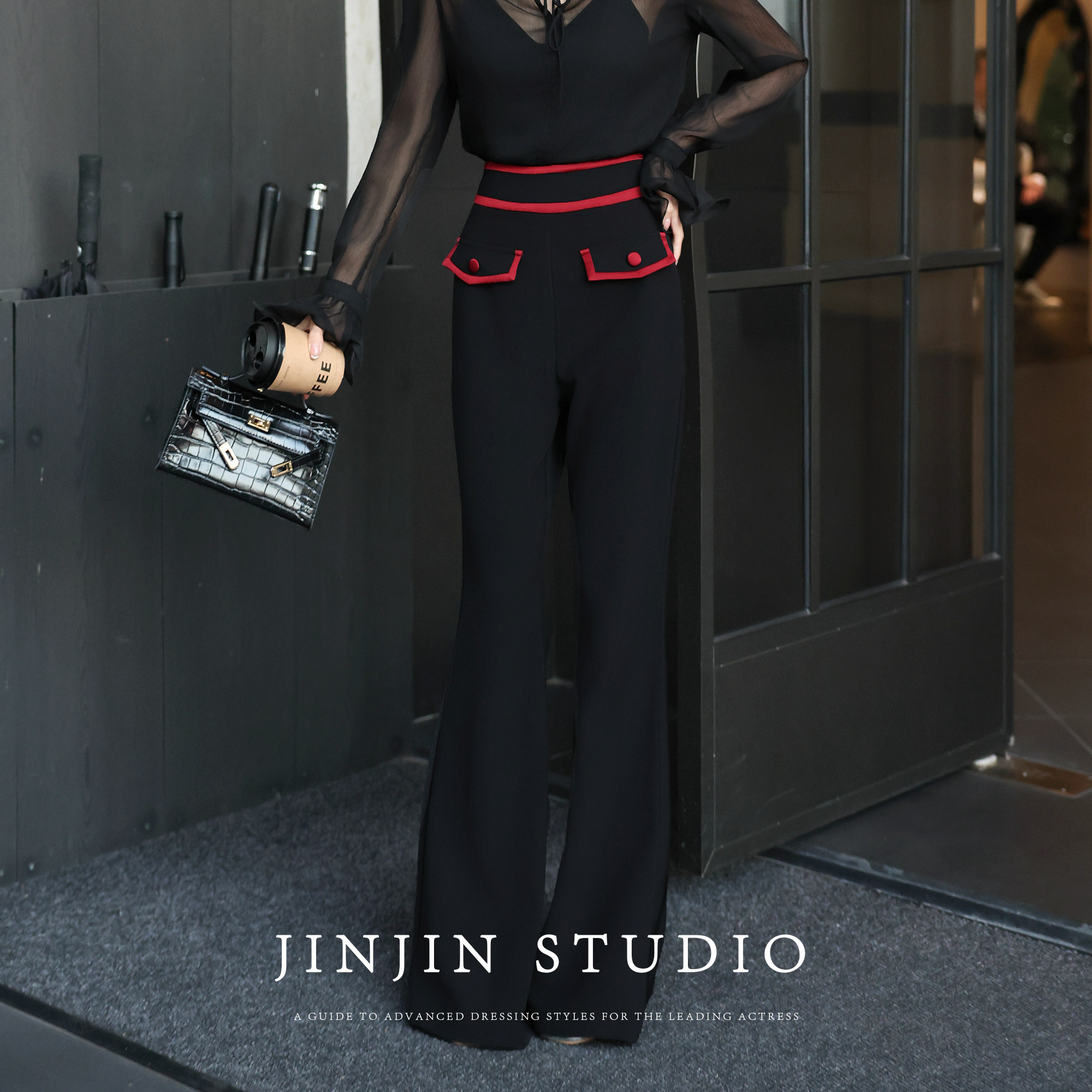 MD进进原创【视觉显高】2026新款修身显瘦休闲垂感马蹄微喇裤子