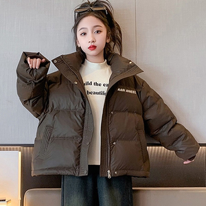 女童外套冬装2024新款女孩休闲白鸭绒羽绒服中大童小羊皮保暖外套