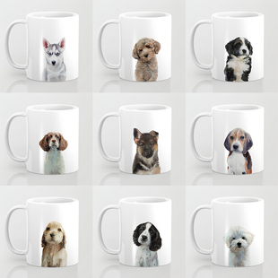 yeap 创意狗子陶瓷马克杯耐高温茶水牛奶咖啡杯小泰迪比格等多款