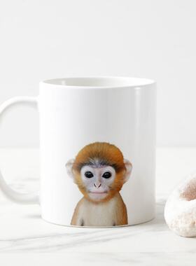 yeap!可爱动物陶瓷耐高温12十二生肖猴子属相牛奶马克杯monkey