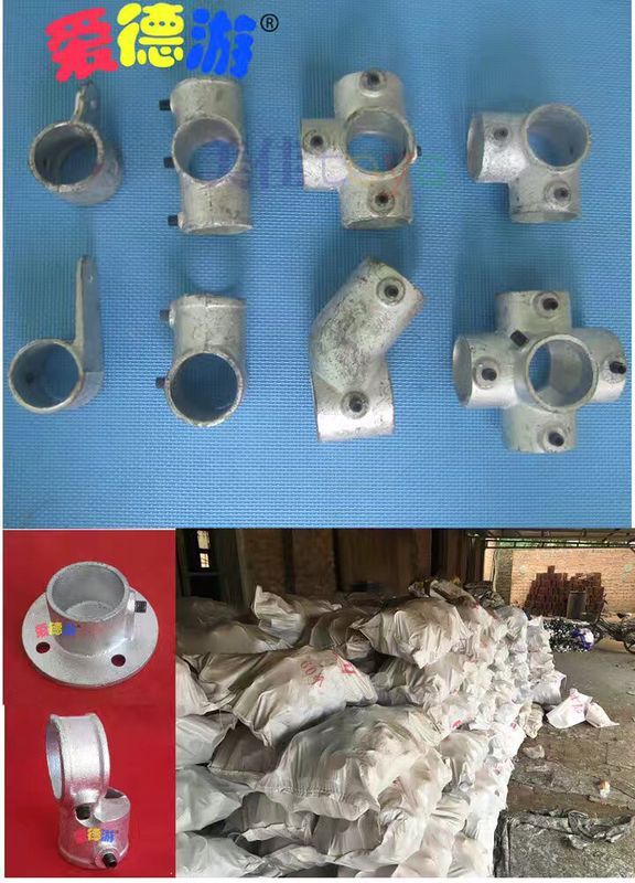 室內淘氣堡扣件三通四通接頭配件螺絲鋼管鍍鋅管連接件鐵通緊固件