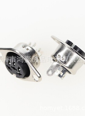 厂家直销全金属S端子母座 带螺丝孔圆形S-VIDIO母座