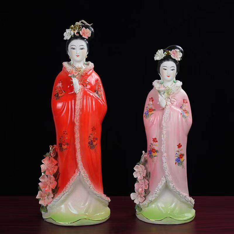 陶瓷桃花仙子神像佛像摆件