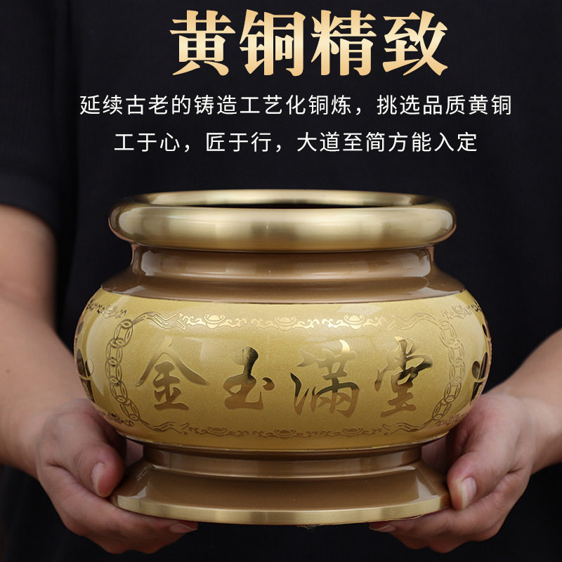 纯铜香炉黄铜烧香炉家用供奉炉熏香线香炉香薰炉室内供佛檀香炉碗