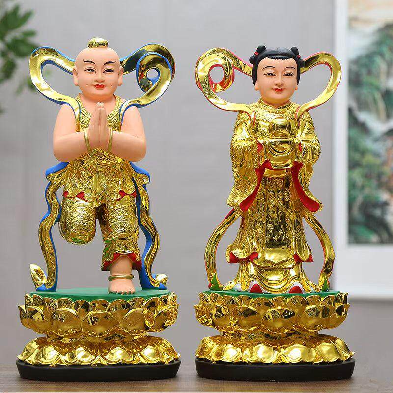 善财童子佛像树脂护法供奉摆件