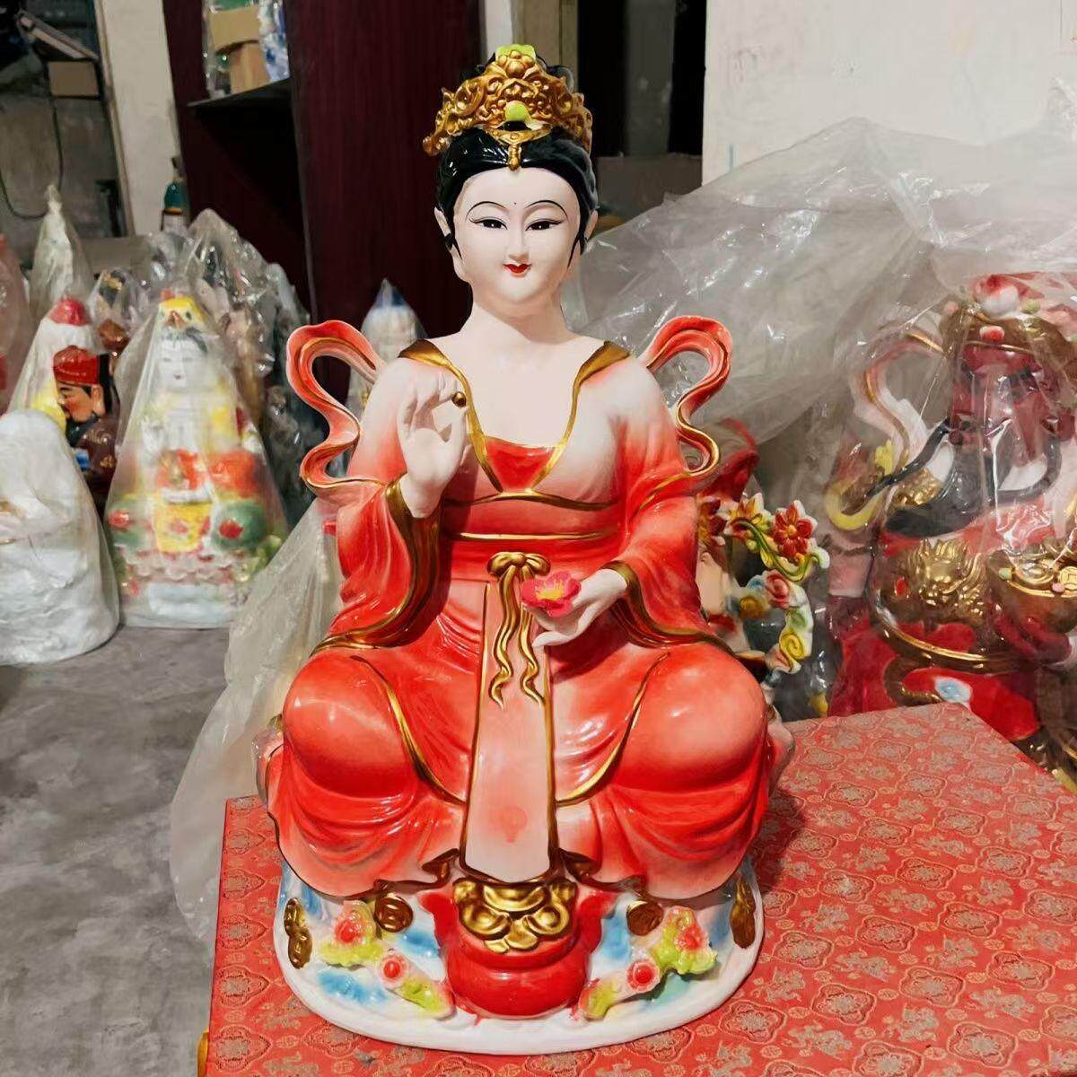 陶瓷仙女摆件新中式家居装饰工艺品保家姑娘神像桃花仙子美少女