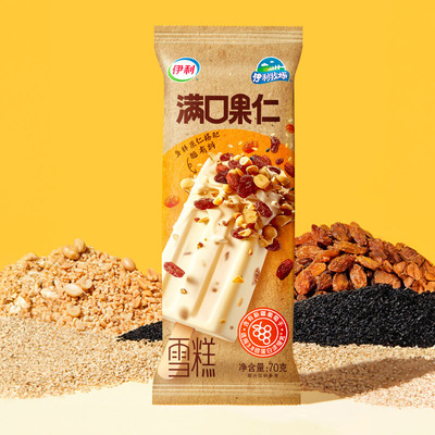 奶味雪糕组合满口果仁伊利