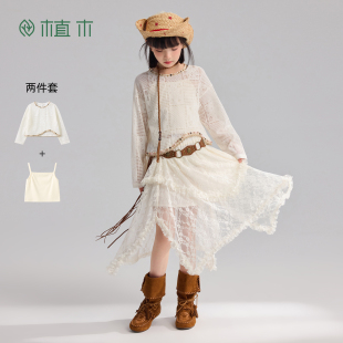 童装 植木 2026年春夏新款 女童T恤2件套儿童背心套装 波西米亚风