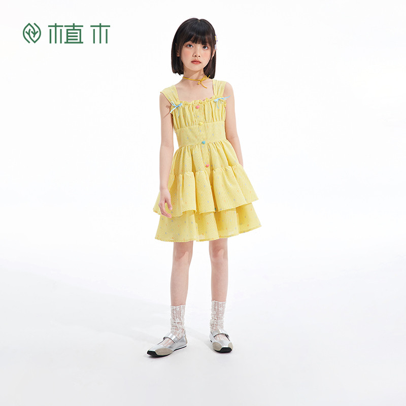 植木童装女童连衣裙2025夏季新款中大童甜美吊带公主裙儿童裙子,童装/婴儿装/亲子装,连衣裙,淘宝优惠券,粉丝福利购,淘宝优惠卷
