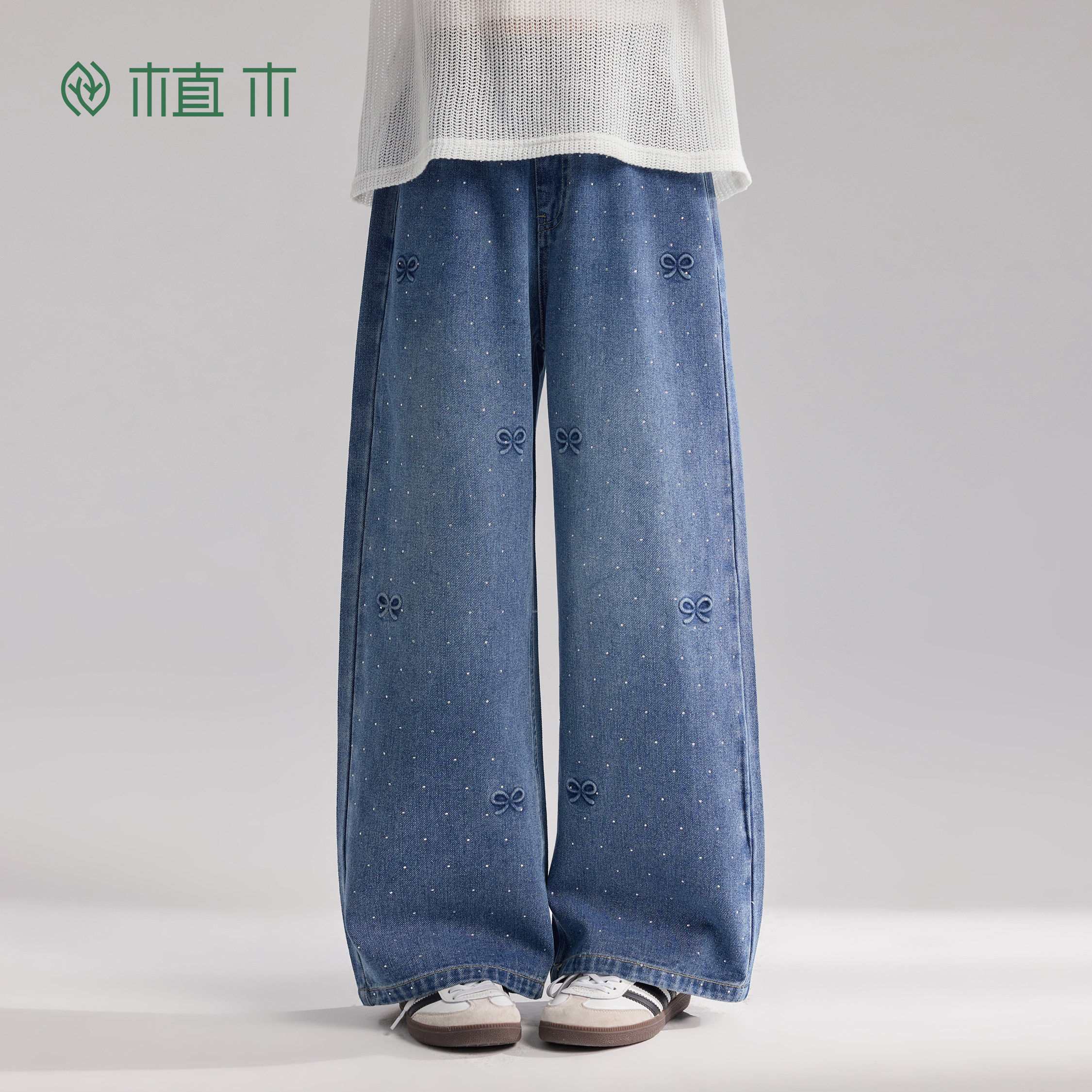 植木童装【蝶缀星点】儿童牛仔裤女童直筒裤中大童2026年春季新款,童装/婴儿装/亲子装,裤子,淘宝优惠券,粉丝福利购,淘宝优惠卷
