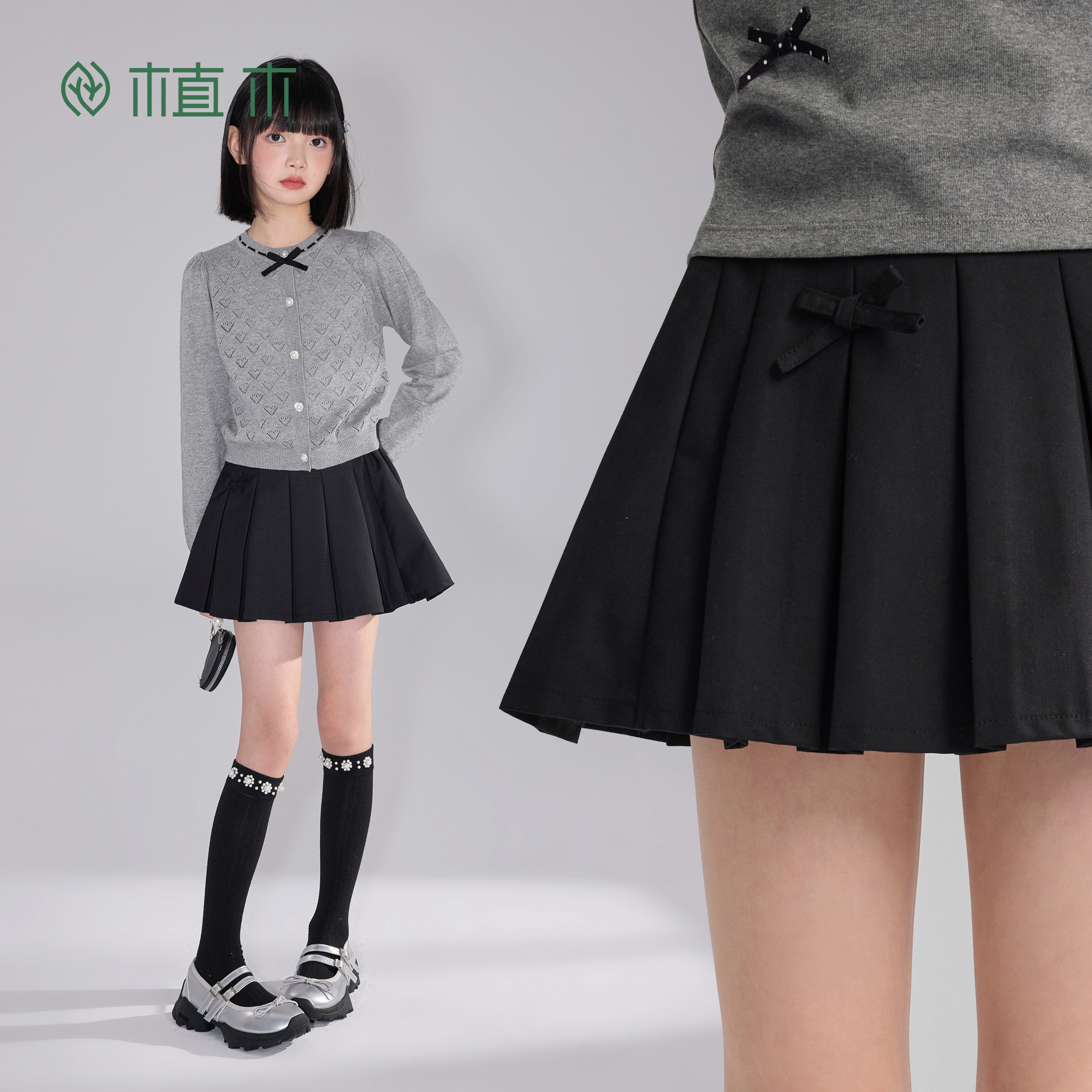 植木童装【miu系学院风】女童半身裙儿童短裙A字裙中腰2026春新款,童装/婴儿装/亲子装,半身裙,淘宝优惠券,粉丝福利购,淘宝优惠卷