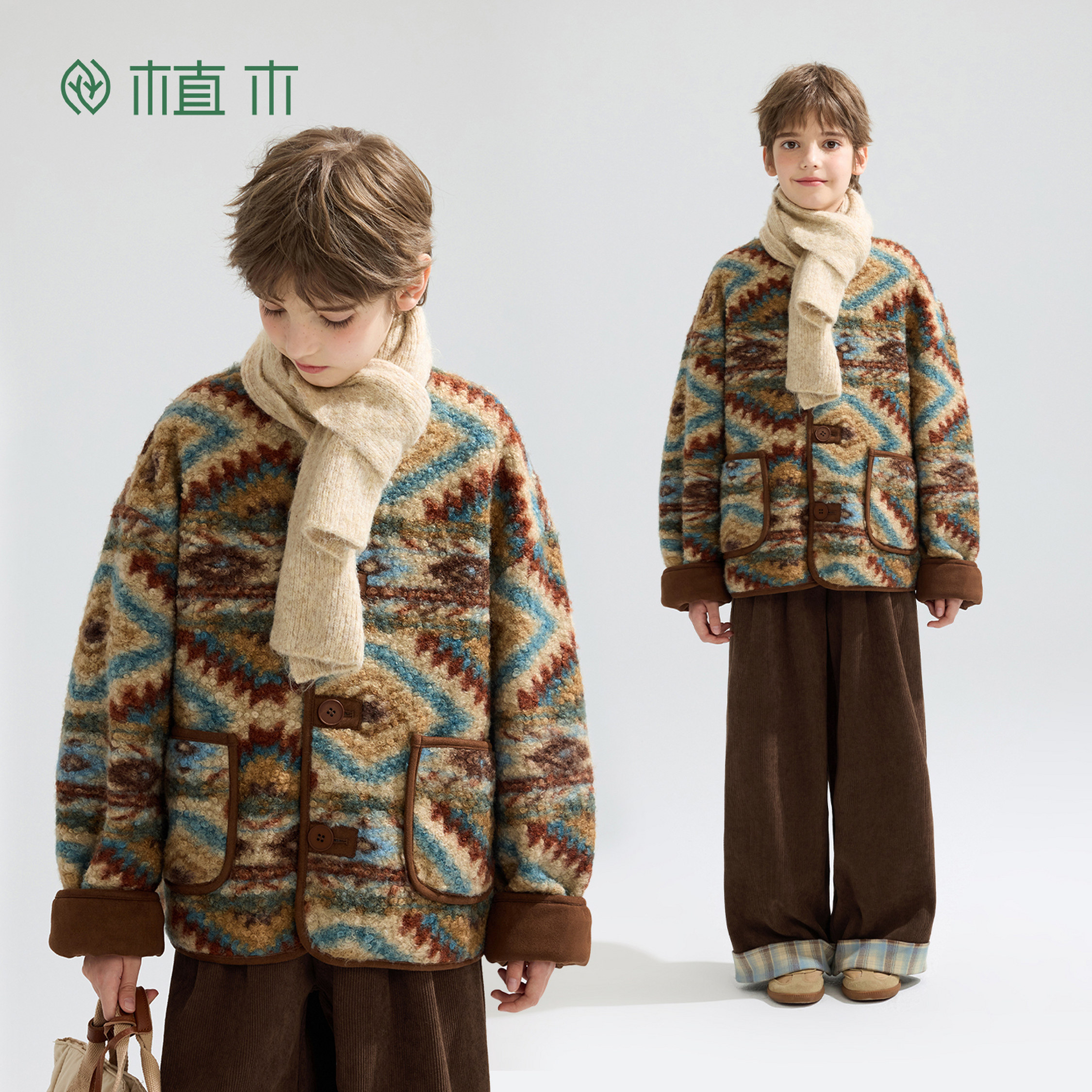 植木 男童棉服厚款儿童棉服外套童装2026冬季新款青少年棉服外套