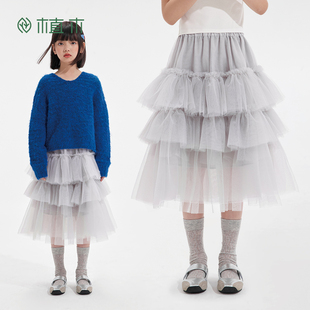 植木童装 中大童网纱裙半身裙女童蛋糕裙 儿童半身裙2025秋冬新款