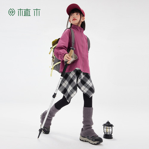 女童 轻户外暗格立领防风短外套