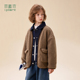 植木加厚牛仔拼接仿羊羔绒男童棉服中大童2025冬新款 儿童外套童装