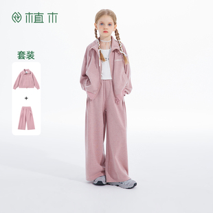 衣服儿童套装 植木女童套装 2025新款 秋冬中大童运动套装 两件套童装