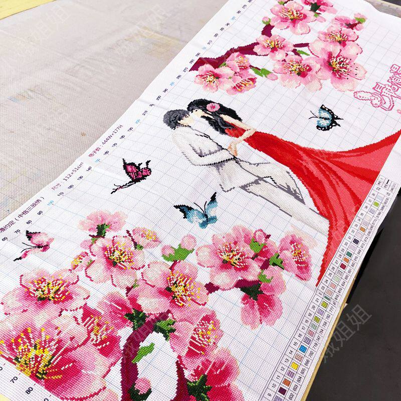 结婚图十字绣成品不带框纯手工出售已绣好2025年新款百年好合客厅