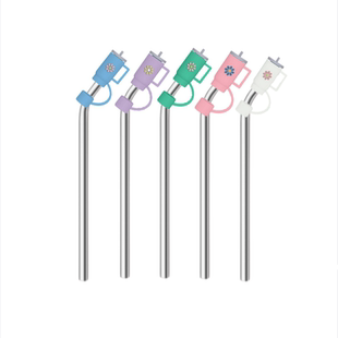 适用STANLEY 2代203040oz手柄杯吸管替换304不锈钢弯吸管帽子杯子