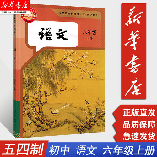 【新华书店 2026适用版】五四学制6六年级上册语文书人教版课本 6年级上学期语文 小学语文六上教科书 5.4五四制 人民教育出版社
