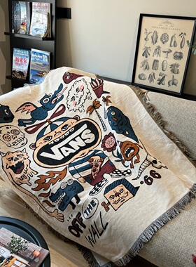 美国订单 涂鸦大师 插画单双人沙发毯装饰挂毯休闲盖毯