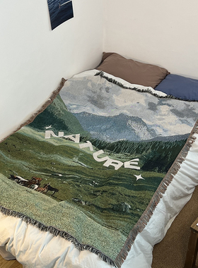 NATURE 自然原野风景沙发毯子氛围感装饰挂毯单双人沙发盖巾盖毯