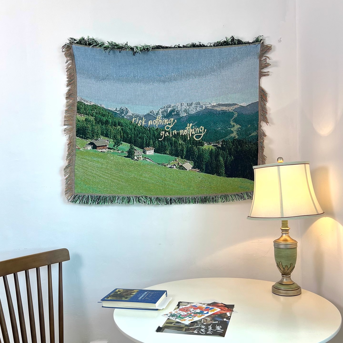 GALA小尺寸挂毯背景布治愈感风景墙面装饰毯子提花棉线桌布盖巾横