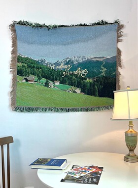 GALA小尺寸挂毯背景布治愈感风景墙面装饰毯子提花棉线桌布盖巾横