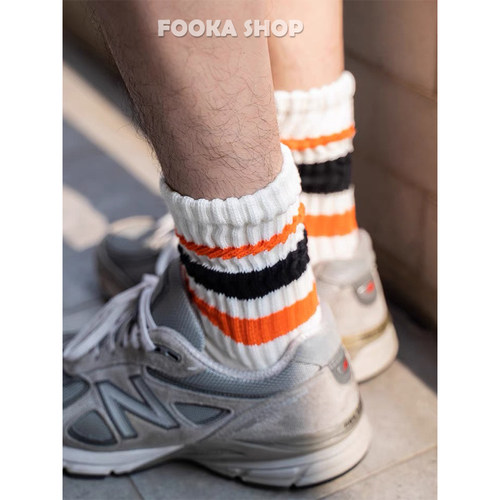 23ss中性日潮复古中筒袜