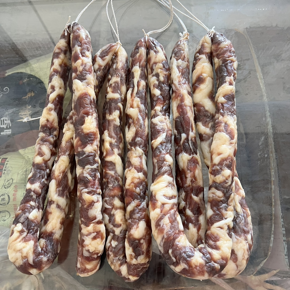 安徽安庆咸味香肠农家手工罐制猪后腿肉香肠腊肠500g咸香肠包邮