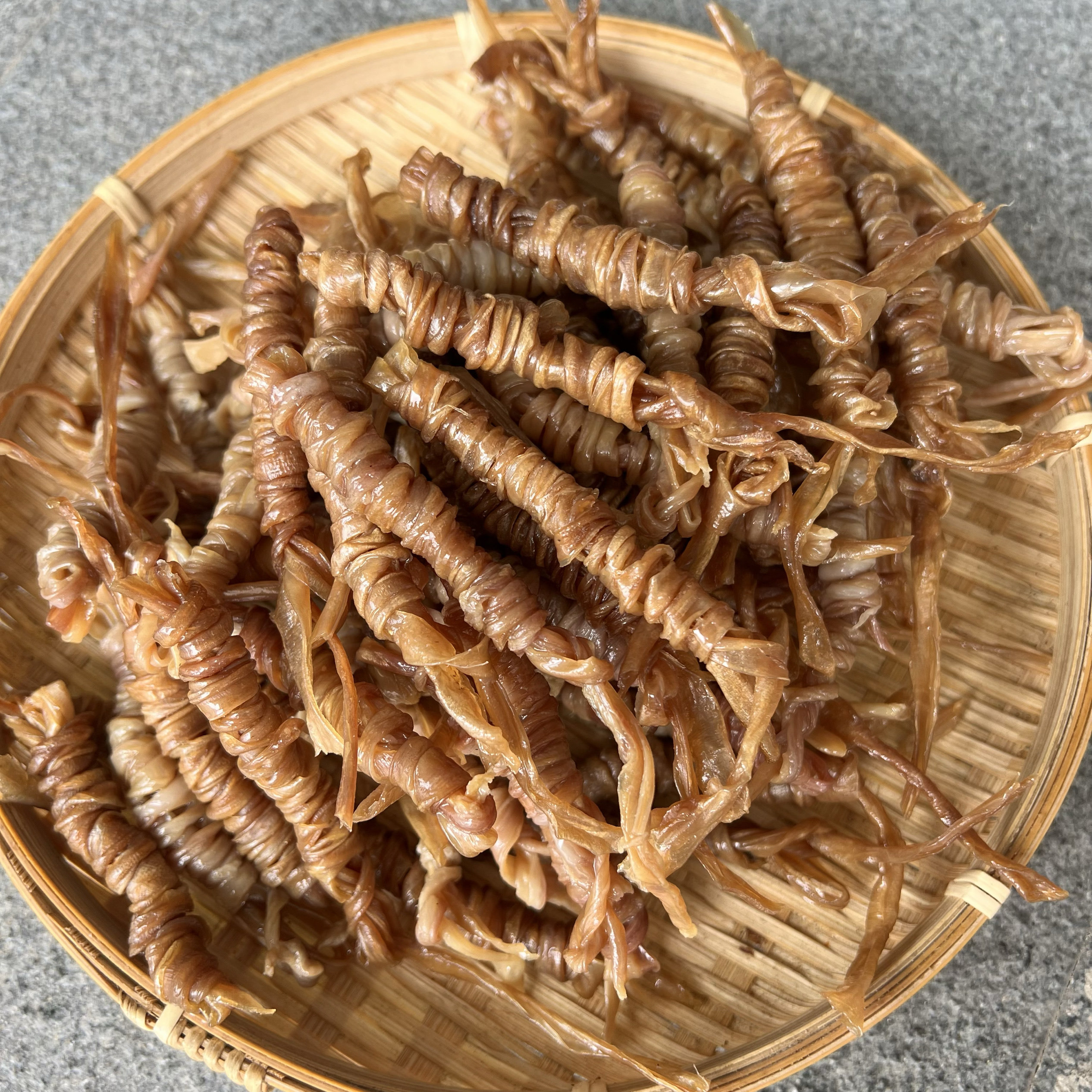 安徽特产虫草肠腊味咸货风干咸鸭肠结手工制作纯鸭肠裹制