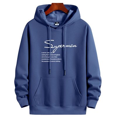 薄款卫衣男连帽春秋冬青年纯棉运动休闲宽松大码印花加绒帽衫外套