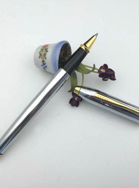 高仕CROSS涛声系列亮铬白夹/金夹宝珠笔签字笔有盒