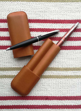 皮革笔套笔袋黑色咖啡色(带logo)不连笔清仓甩卖