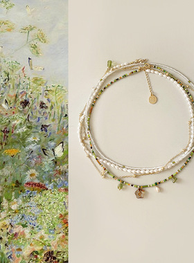 日本gentle motto彩色多巴胺进口捷克米珠项链简约高级感锁骨