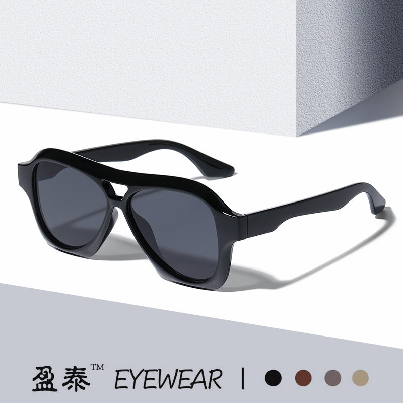 日本gentle motto欧美复古双梁太阳镜新款潮ins个性大框蛤蟆墨镜