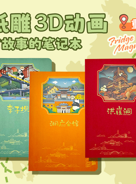 重庆3d镂空立体纸雕笔记本洪崖洞李子坝打卡旅行手账本盖章伴手礼