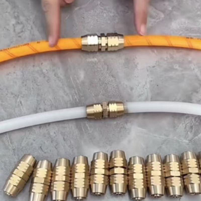 打药管免压活接头打药机高压管爆管修复接头纯铜打药泵快接头配件