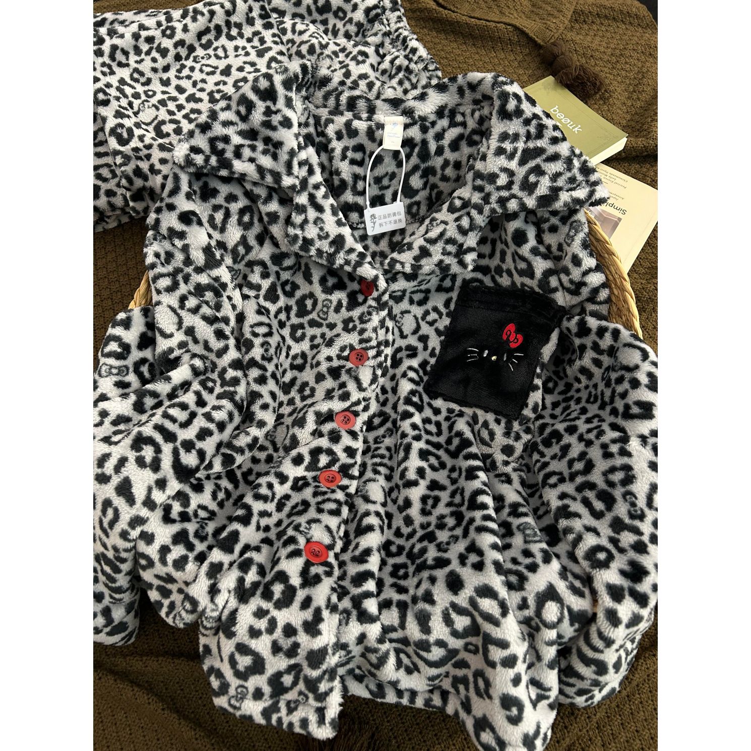 豹纹高级冬季新款韩版睡衣女加厚