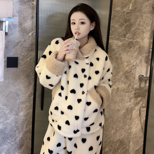 珊瑚绒睡衣女冬可爱加厚保暖休闲高级感可外穿韩版甜美网红家居服