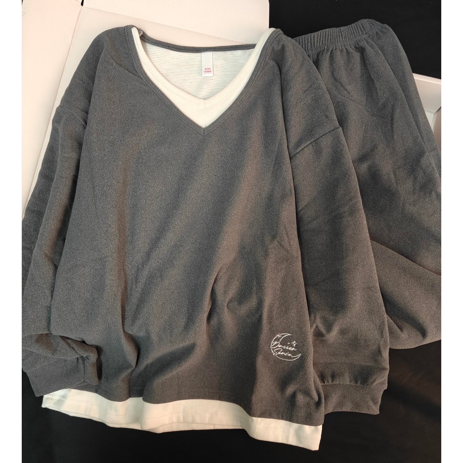 假两件休闲睡衣女保暖秋冬季羊绒