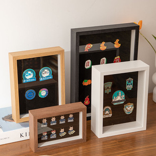 金属徽章展示框pin收纳勋章收藏毛毡纪念章吧唧展示架胸针收纳盒