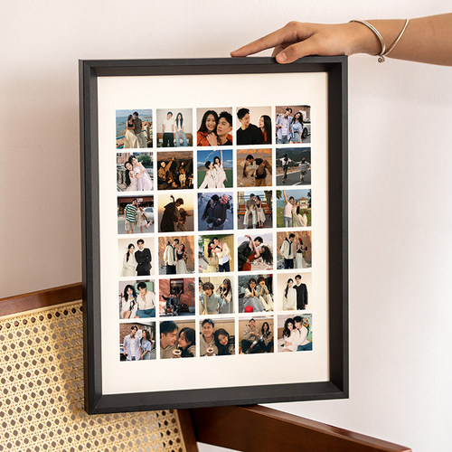 实木宫格相框diy照片定制免费洗