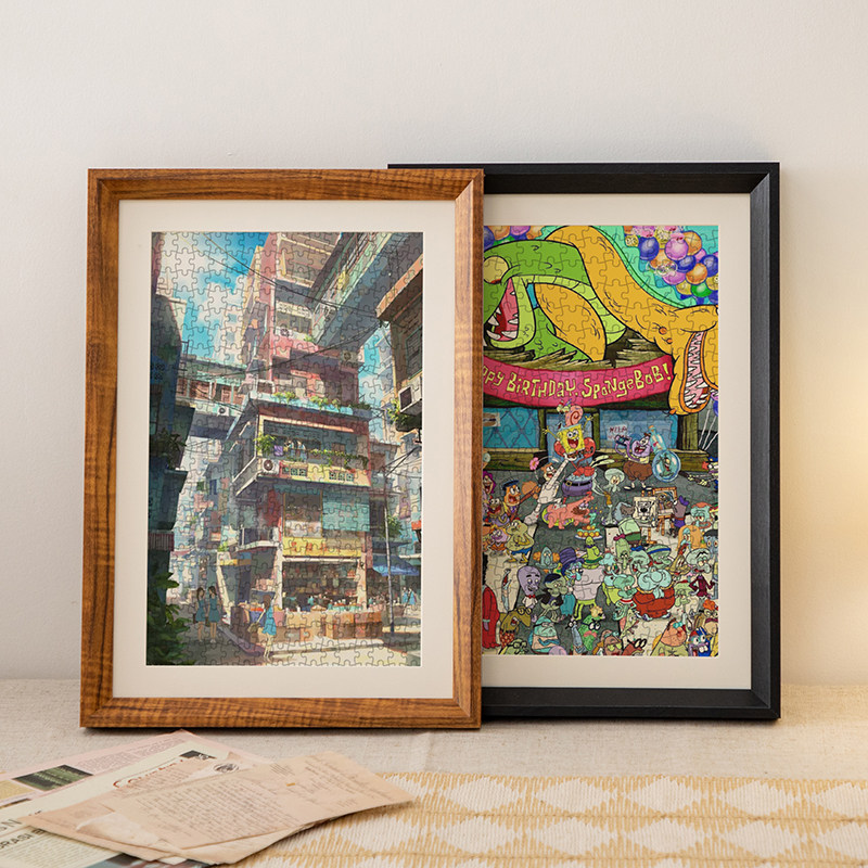 实木拼图相框裱框挂墙画框