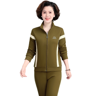 洋气减龄卫衣中老年运动服套装女