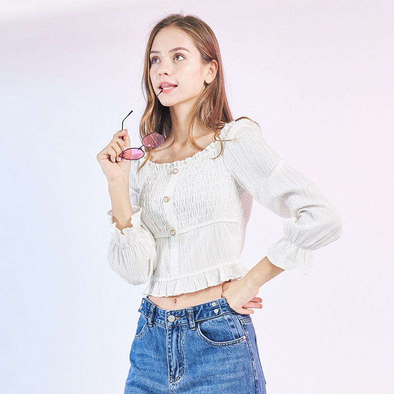 Time RoaD/ Tom Camino have cash less than that is registered in the accounts jacket Early Autumn New products one word Fold Long sleeve Chiffon shirt Western stylein the Women's clothing/Boutique , Lace shirt/Chiffon shirt  category - from Buy2taobao.com to provide professional Taobao agent buy service