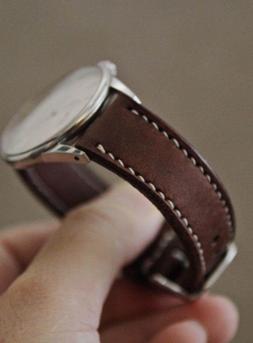 （新皮料）意大利PUEBLO磨砂植鞣皮表带手工真皮表带慢工