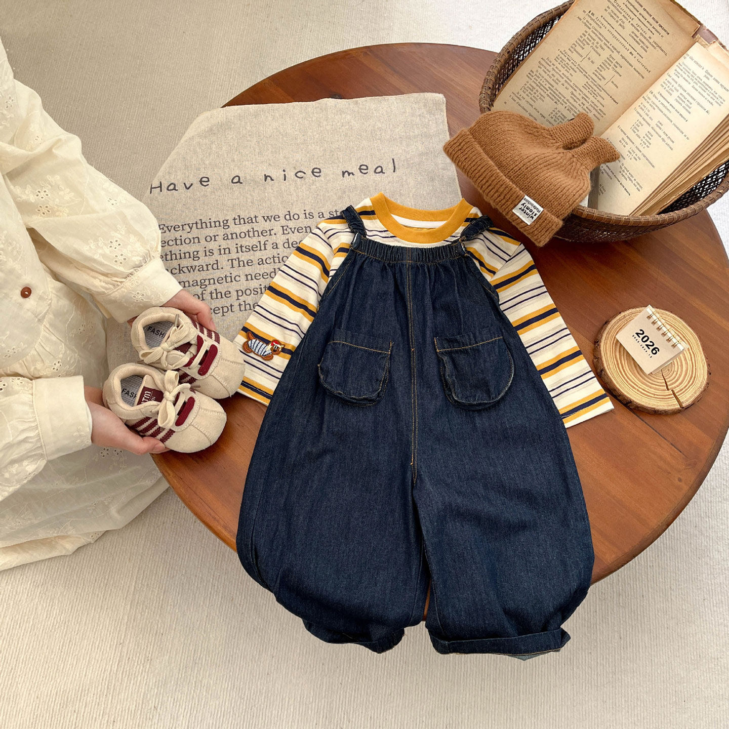 MOGUJ小童裤子2026春夏新款宝宝百搭连体背带裤儿童时尚休闲长裤