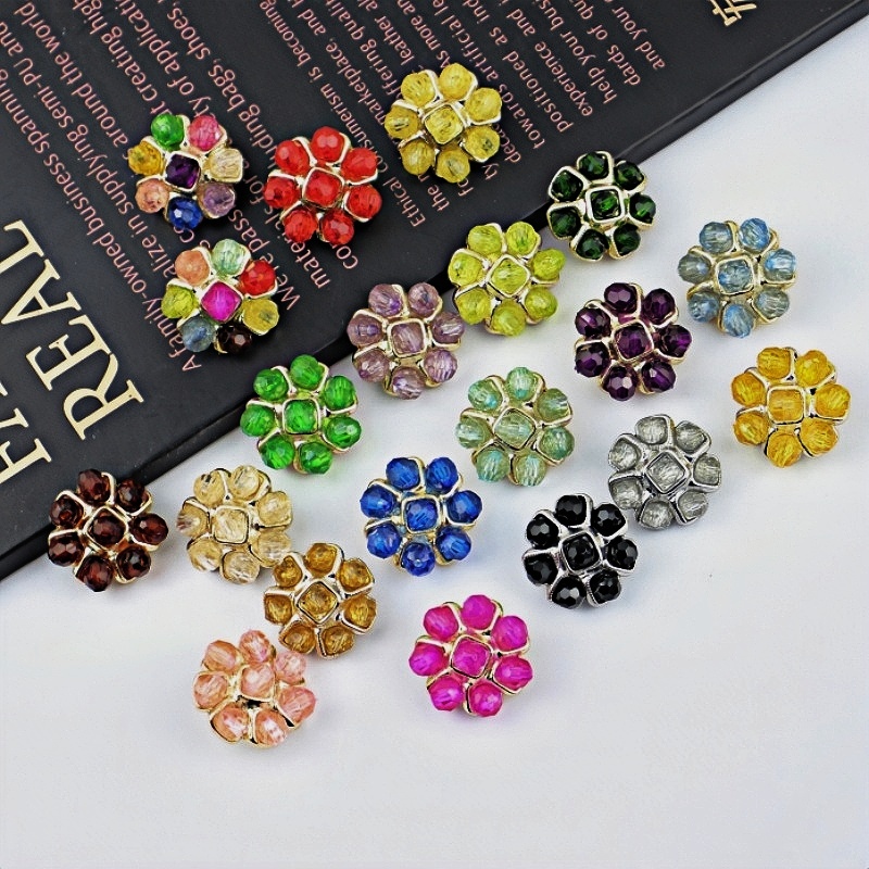 金属扣花朵镶钻扣毛衣开衫外套扣